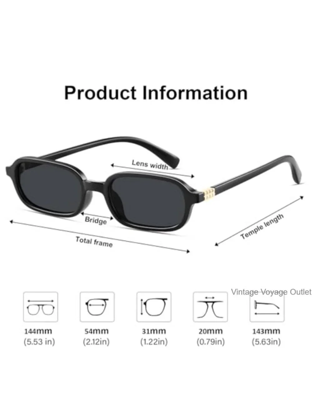 Retro Rectangular Sunglasses for Women Narrow 90s Style UV400 Protection Small